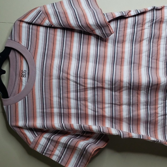 Urban Outfitters BDG Stripe Tee Unisex Print T Shirt Large Slim Fit - Picture 5 of 6
